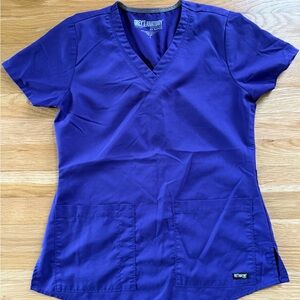 Grey's Anatomy Purple V-Neck Scrub Top with Front Pockets